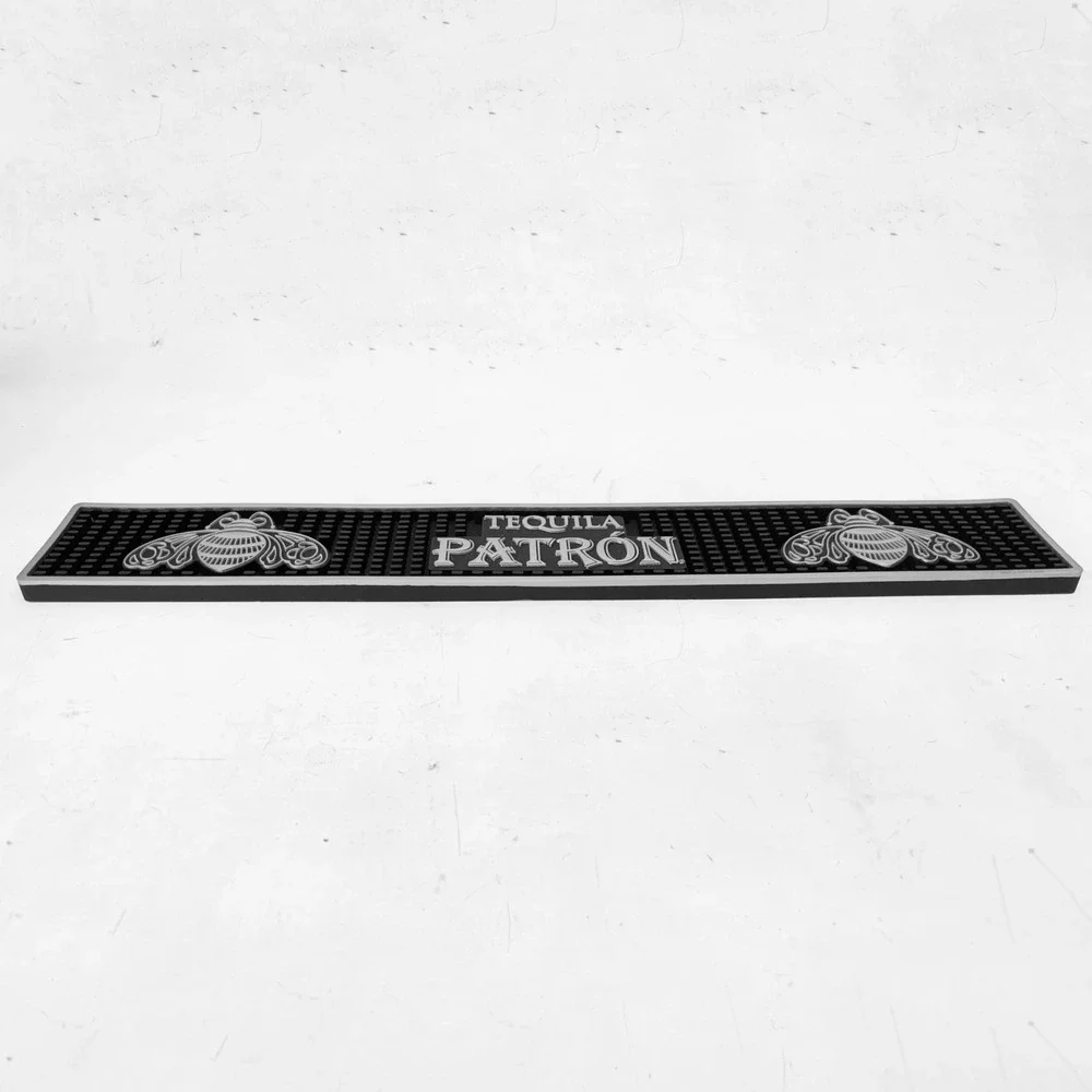 Patron Tequila Rubber Bar Mat Runner Drip Mat Bee Logo